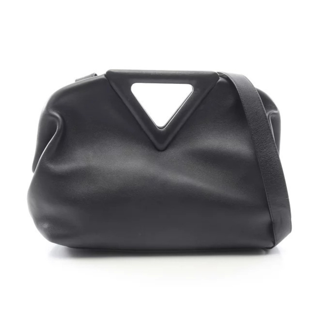 Bottega Veneta The Point Handbag black calfskin leather triangular cutout